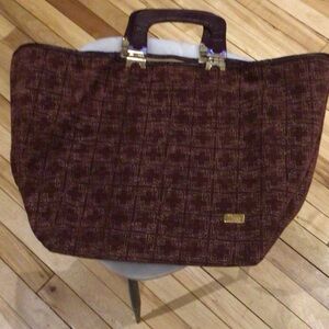 Elegant Burgundy Suede Tote Bag